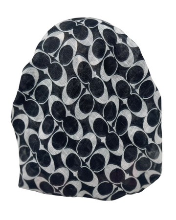 It's Younique OB-CO-BLK Coach Inspired Black Shimmer Pre-Tied Open Back Bandanna with Velvet Grip Myselflingerie.com